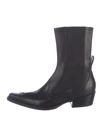 Pre-owned By Far Leather Western Boots In Multicolor