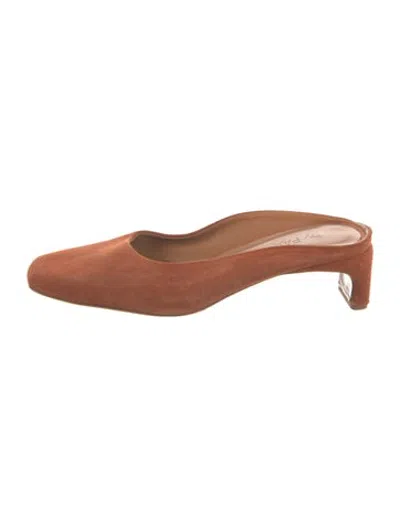 Pre-owned By Far Suede Mules In Neutrals