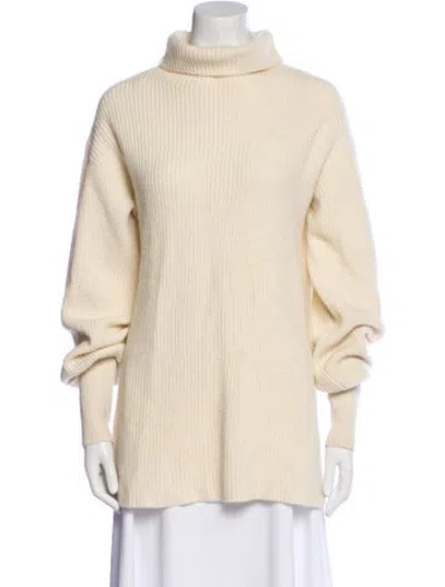 Pre-owned By Malene Birger Cashmere Turtleneck Sweater In Neutrals