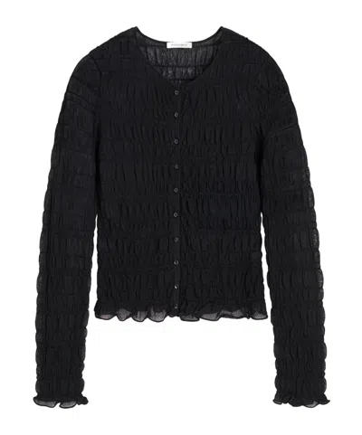 By Malene Birger Ebba Ruffled Cardigan In Black