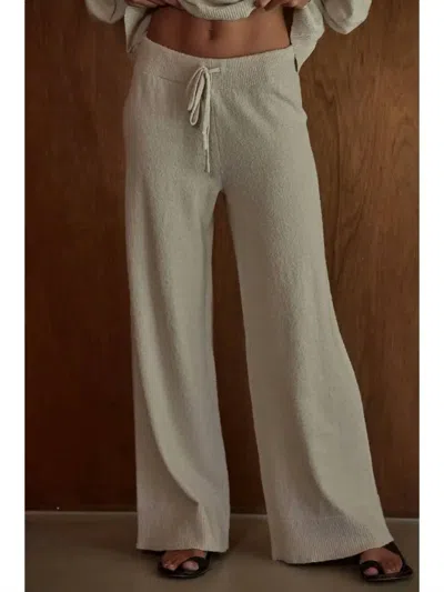 By Together Brittany Knit Sweater Wide Leg Pants In Cream Beige In Multi