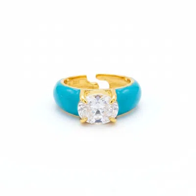 By Virgo Women's Aqua Cocktail Ring In Multi