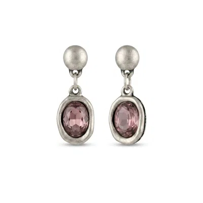 By Virgo Women's Silver Pink Opal Earrings In Multi