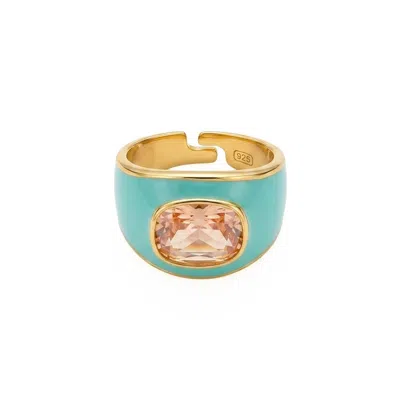 By Virgo Women's Teal Pop Ring In Multi