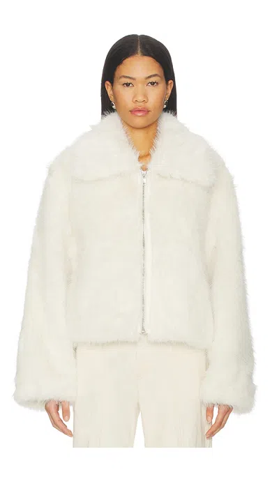 By.dyln Kallie Faux Fur Jacket In Cream