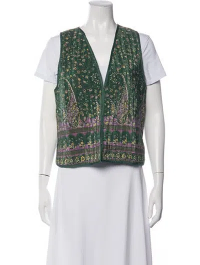 Pre-owned Bytimo Floral Print Vest W/ Tags In Green
