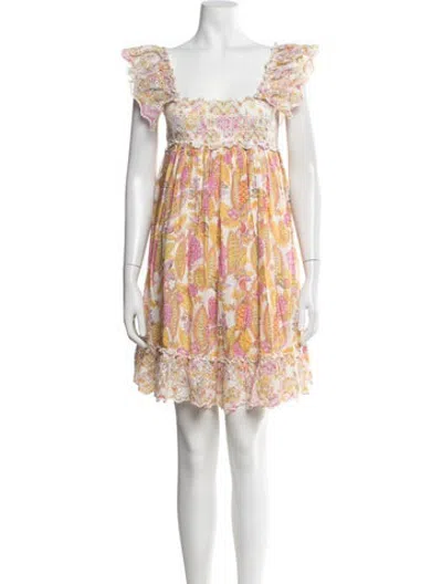 Pre-owned Bytimo Paisley Print Mini Dress In Orange