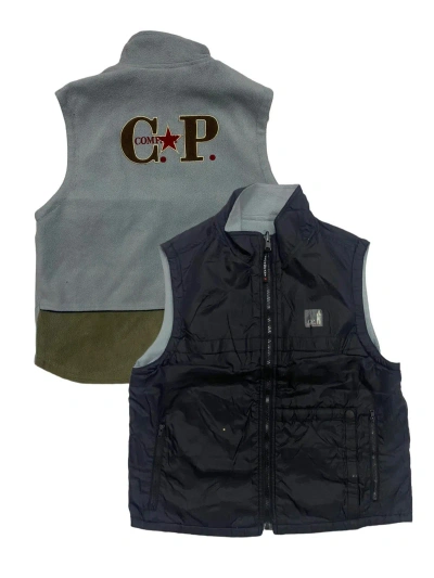 Pre-owned C P Company X Massimo Osti Vintage C.p. Company Reversible Vest In Black/blue