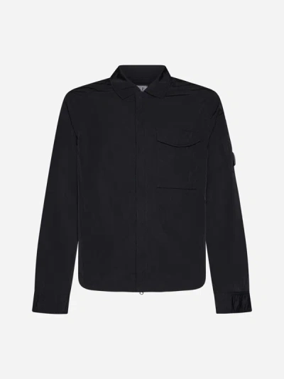 C.p. Company Chrome-r Nylon Overshirt In Black