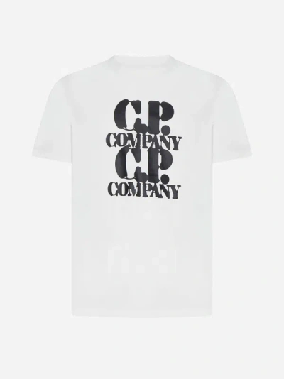 C.p. Company Logo Cotton T-shirt In Gauze White