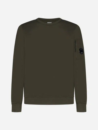 C.p. Company Logo-plaque Cotton Sweatshirt In Ivy Green