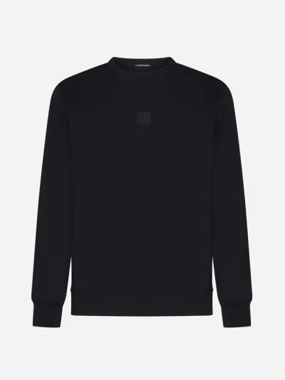 C.p. Company Logo Stretch Cotton Sweatshirt In Black