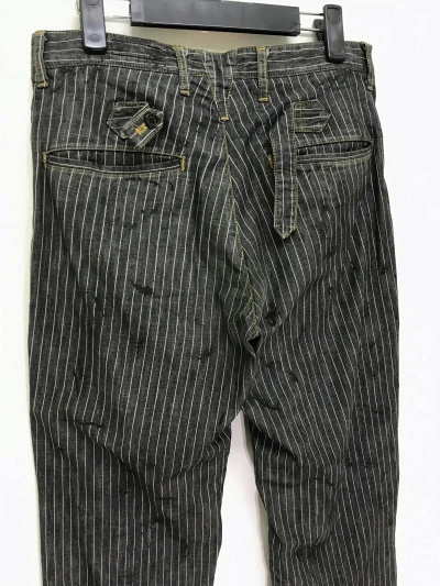 Pre-owned Cabane De Zucca X Issey Miyake Made In Japan Zucca Striped Pant Regular In Dark
