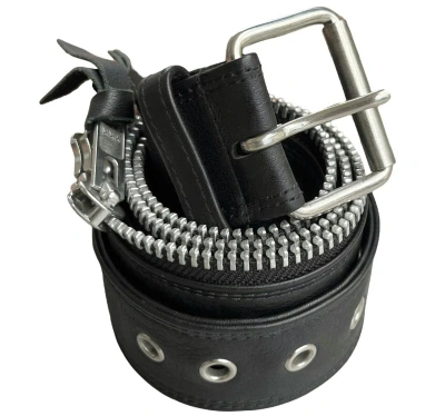 Pre-owned Cabane De Zucca X Issey Miyake Zipper Belt In Black