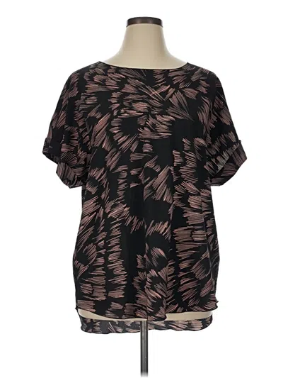 Pre-owned Cabi Short Sleeve Blouse In Brown