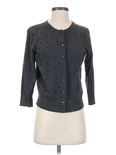 Pre-owned Cable & Gauge Cardigan Sweater In Gray