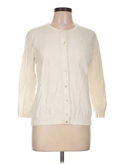 Pre-owned Cable & Gauge Cardigan Sweater In Ivory