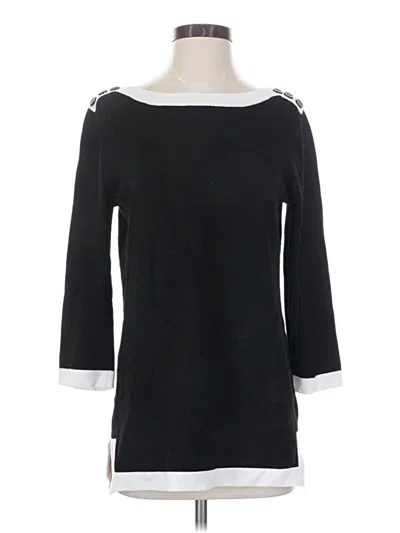 Pre-owned Cable & Gauge Pullover Sweater In Black