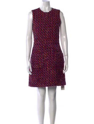 Pre-owned Cacharel Virgin Wool Mini Dress In Purple