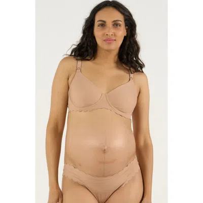 Cache Coeur Skin Invisible Maternity And Nursing Bra G/h Cup In Neutral