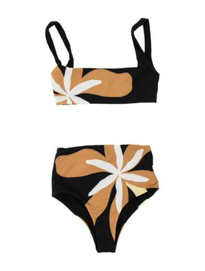 Pre-owned Cala De La Cruz Floral Print Bottoms W/ Tags In Black