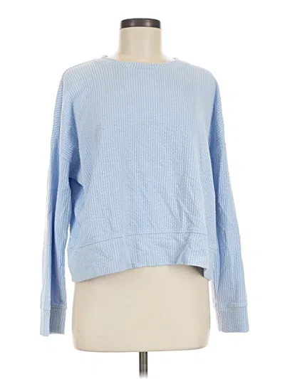 Pre-owned Calia Long Sleeve Top Blue Crew Neck Tops