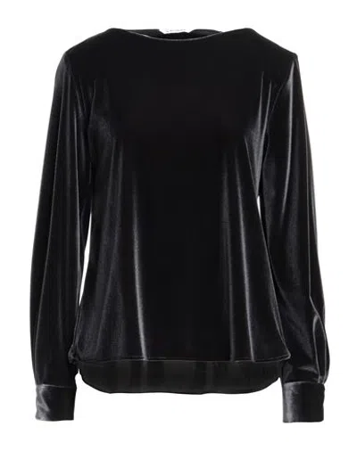 Caliban Woman Top Charcoal Size 8 Polyester, Elastane In Gray