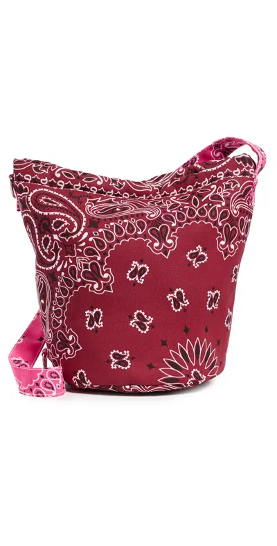 Call It By Your Name Cotton Bandana Bucket Bag Bordeaux / Fuchsia