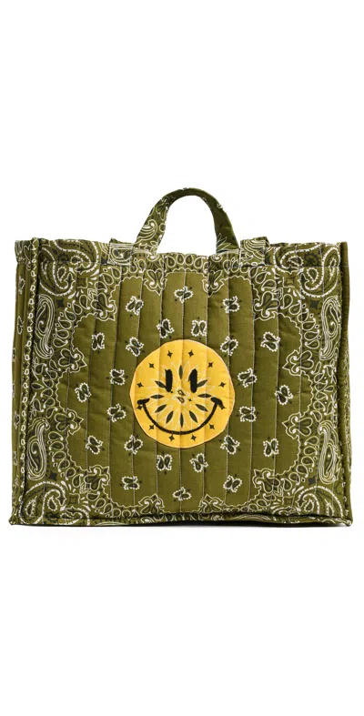 Call It By Your Name Happy Face Cotton Bandana Tote All Bronze