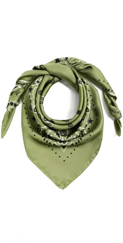 Call It By Your Name Silk Bandana Large Kaki