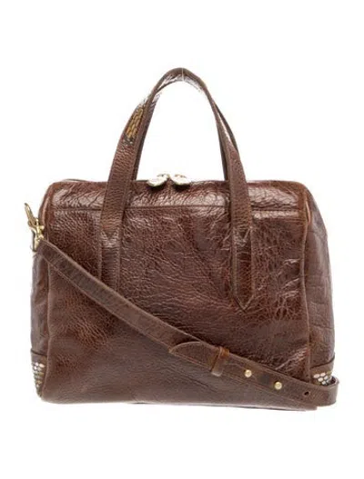 Pre-owned Calleen Cordero Leather Top Handle Bag In Brown