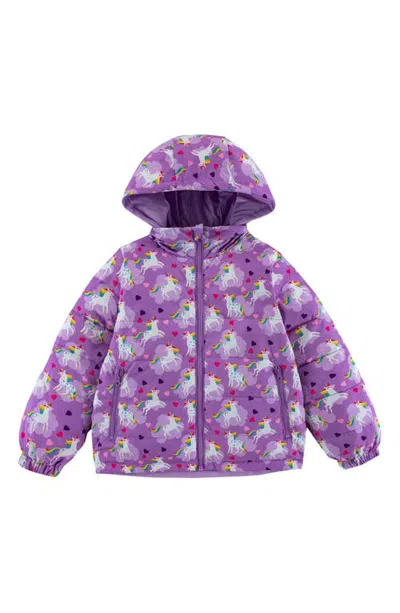 Calonie Kids' Blake Puffer Jacket In Purple