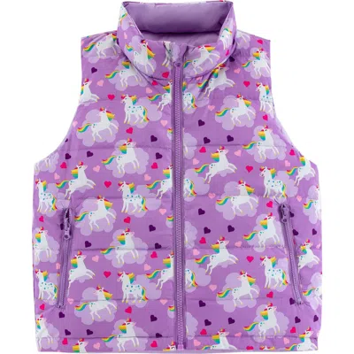 Calonie Kids' Casey Puffer Vest In Purple