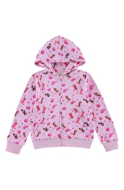Calonie Kids' Disco Cowgirl Zip Hoodie In Purple