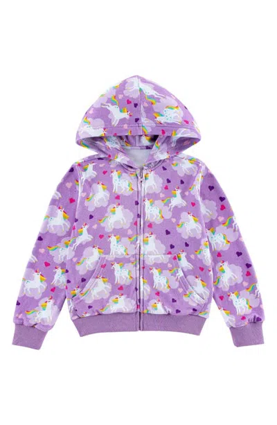 Calonie Kids' Flying Unicorn Zip Hoodie In Multi