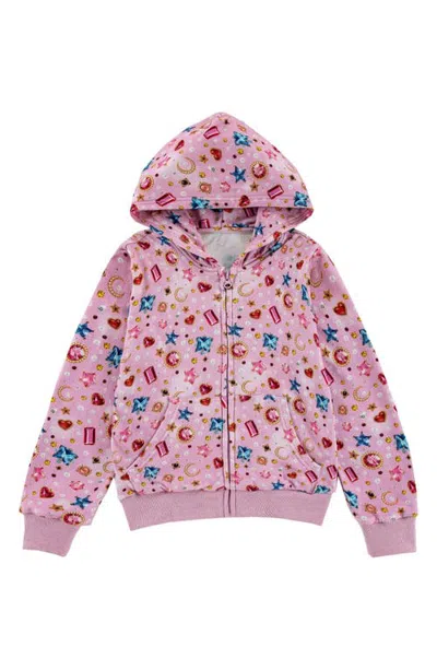 Calonie Kids' Flying Unicorn Zip Hoodie In Multi