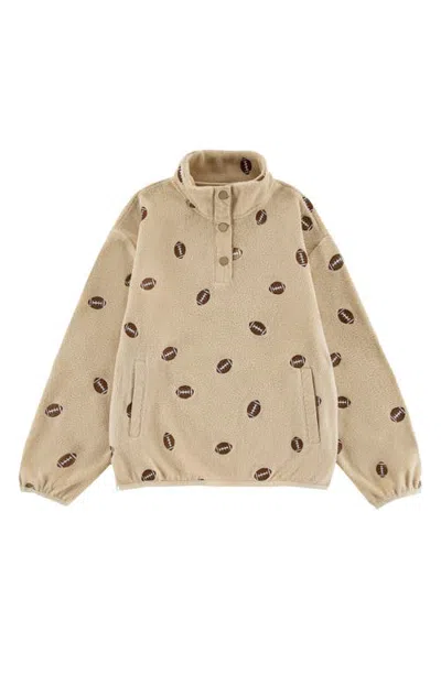 Calonie Kids' Football Scramble Polar Fleece Pullover In Neutral