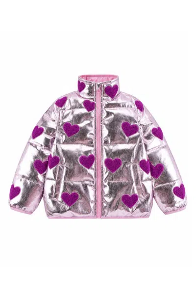 Calonie Kids' Reese Puffer Jacket In Silver