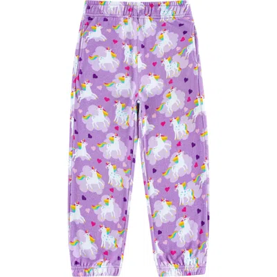 Calonie Kids' Soft Fleece Joggers In Purple