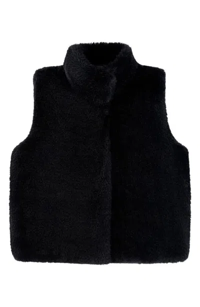 Calonie Kids' Stella Faux Fur Vest In Black
