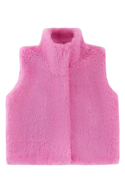Calonie Kids' Stella Faux Fur Vest In Pink