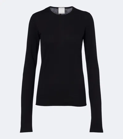 Calvin Klein Collection Gardénia Cotton Jersey T-shirt In Black