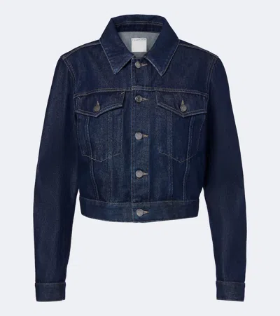 Calvin Klein Collection Karine Cropped Denim Jacket In Blue