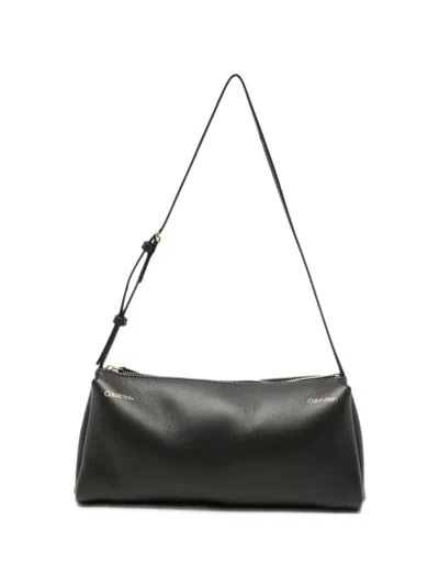 Calvin Klein Collection Leather Tote Bag In Black