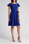Calvin Klein Comm Tie Waist Dress In Ultramarine
