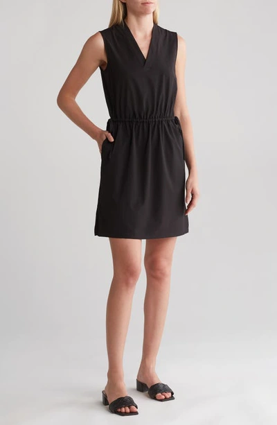 Calvin Klein Commuter V-neck Dress In Black