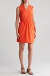 Calvin Klein Commuter V-neck Dress In Orange