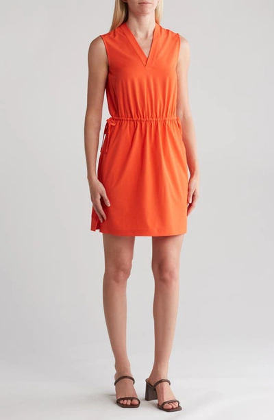 Calvin Klein Commuter V-neck Dress In Flame