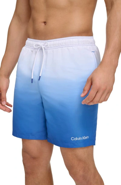 Calvin Klein Core Volley Swim Trunks In Blue