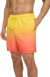 Calvin Klein Core Volley Swim Trunks In Hot Coral